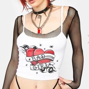 Dolls Kill Bad Girl tattoo crop top